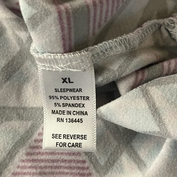 Muk Luks Geometric Patterned Long Sleepwear Dress Size XL Cozy Fall Winter - Picture 6 of 10